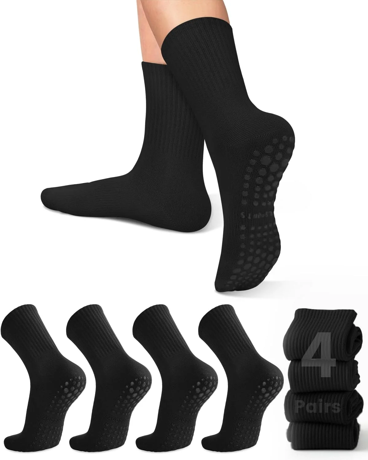 Grip Sock Yoga - 4 paia di calzini da yoga