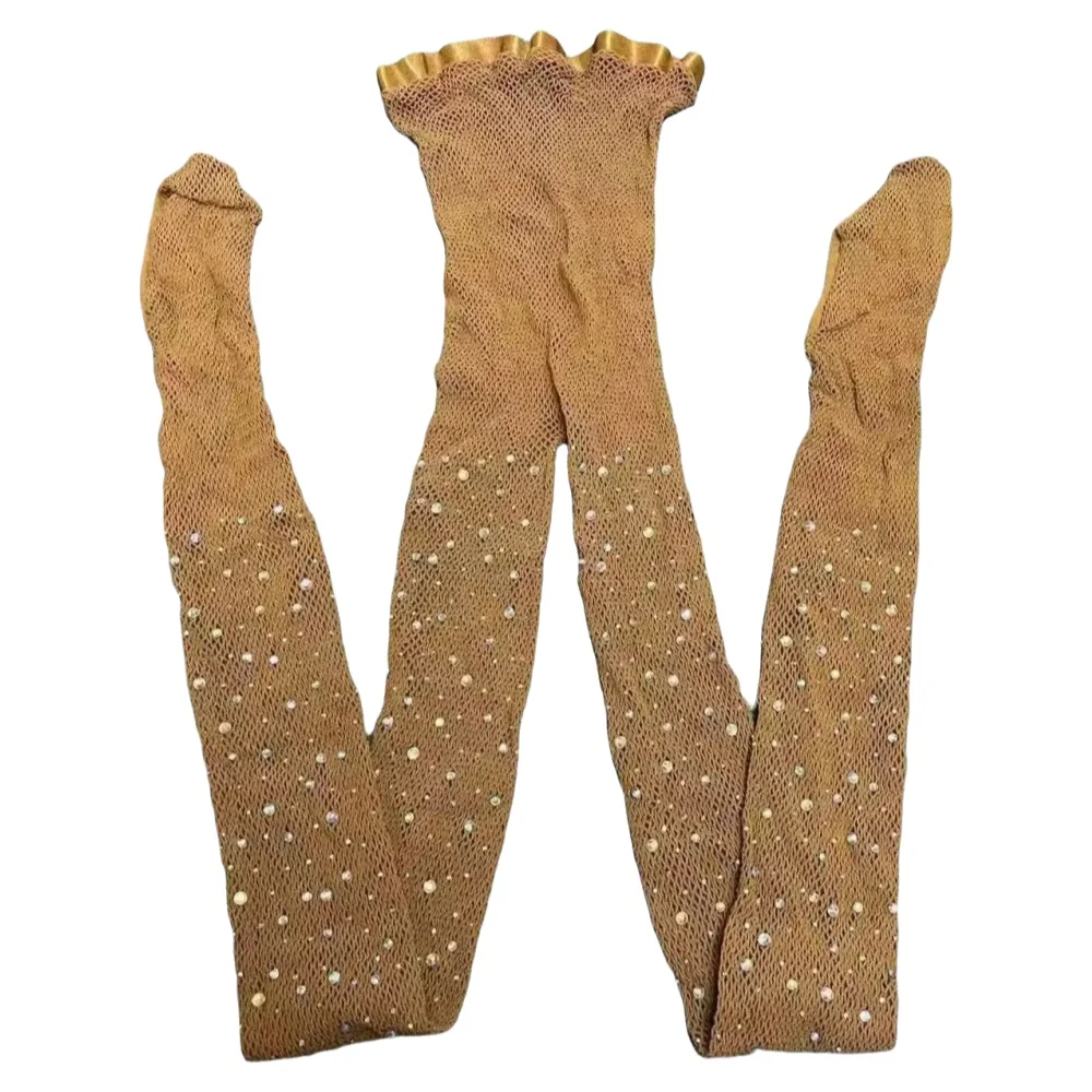 Fishnet Stocking Women - Collant da donna Sexy con strass